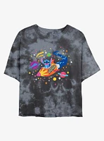 Disney Lilo & Stitch Rocket Space Adventure Tie-Dye Womens Crop T-Shirt