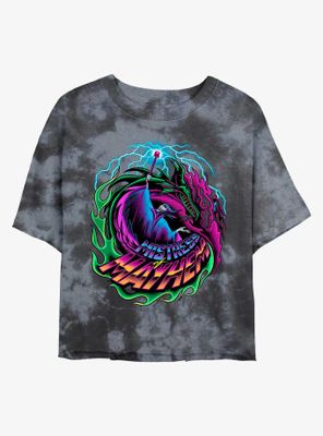 Disney Maleficent Mistress of Mayhem Tie-Dye Womens Crop T-Shirt