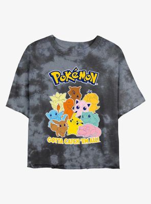 Pokemon Gang Tie-Dye Womens Crop T-Shirt