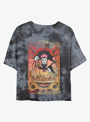 Disney Snow White and the Seven Dwarfs Tarot of Poisonous Evil Tie-Dye Womens Crop T-Shirt