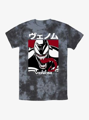 Marvel Venom Venomous Japanese Lettering Tie-Dye T-Shirt