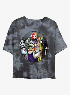 Disney Villains The Bad Girls Tie-Dye Womens Crop T-Shirt