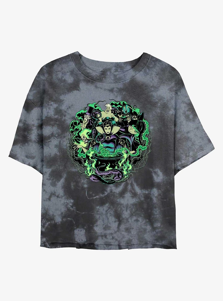 Disney Villains Epitome of Evil Tie-Dye Womens Crop T-Shirt