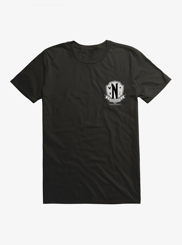 Wednesday Nevermore Academy Crest T-Shirt