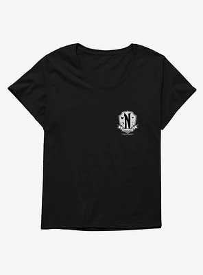 Wednesday Nevermore Academy Crest Girls T-Shirt Plus