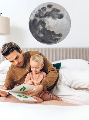 Mr. Kate Moon Peel And Stick Wall Decal With Metallic Silver Ink