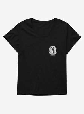 Wednesday Nevermore Academy Crest Womens T-Shirt Plus
