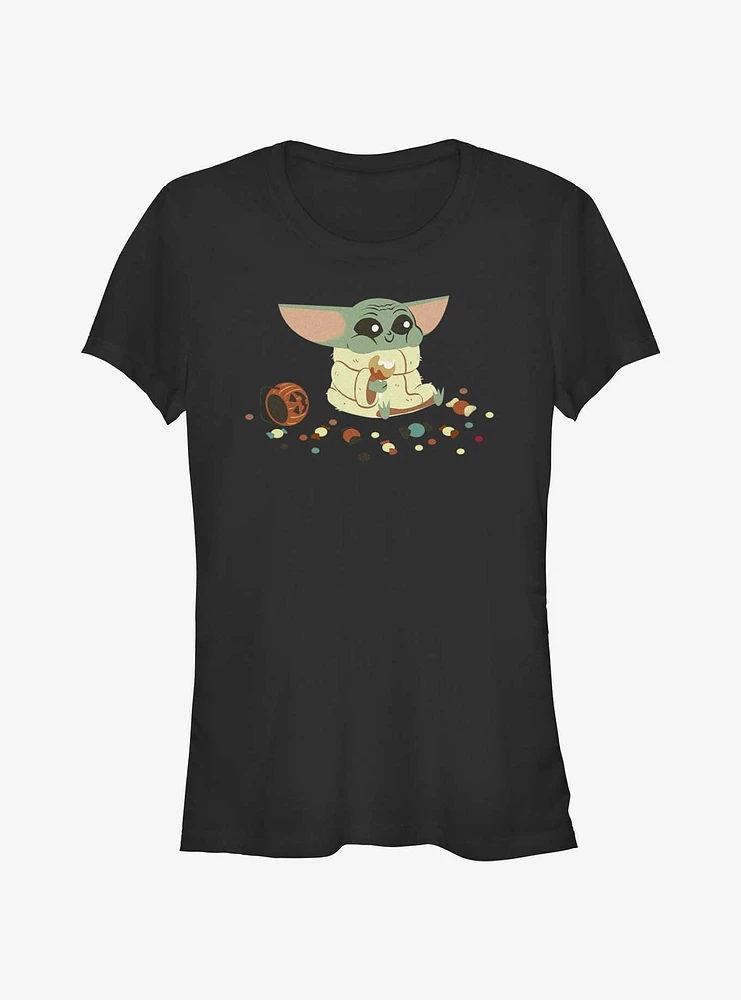 Star Wars The Mandalorian Grogu Eating Candies Girls T-Shirt