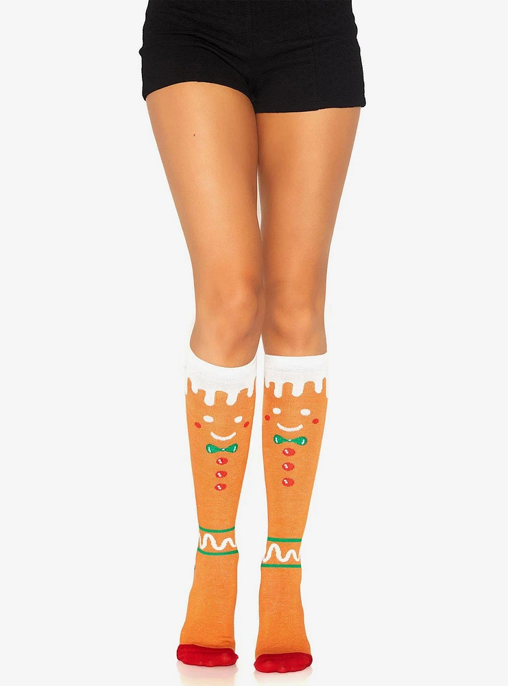 Gingerbread Man Knee High Socks