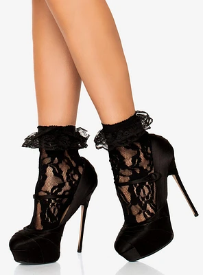 Lace Ankle Socks with Ruffle
