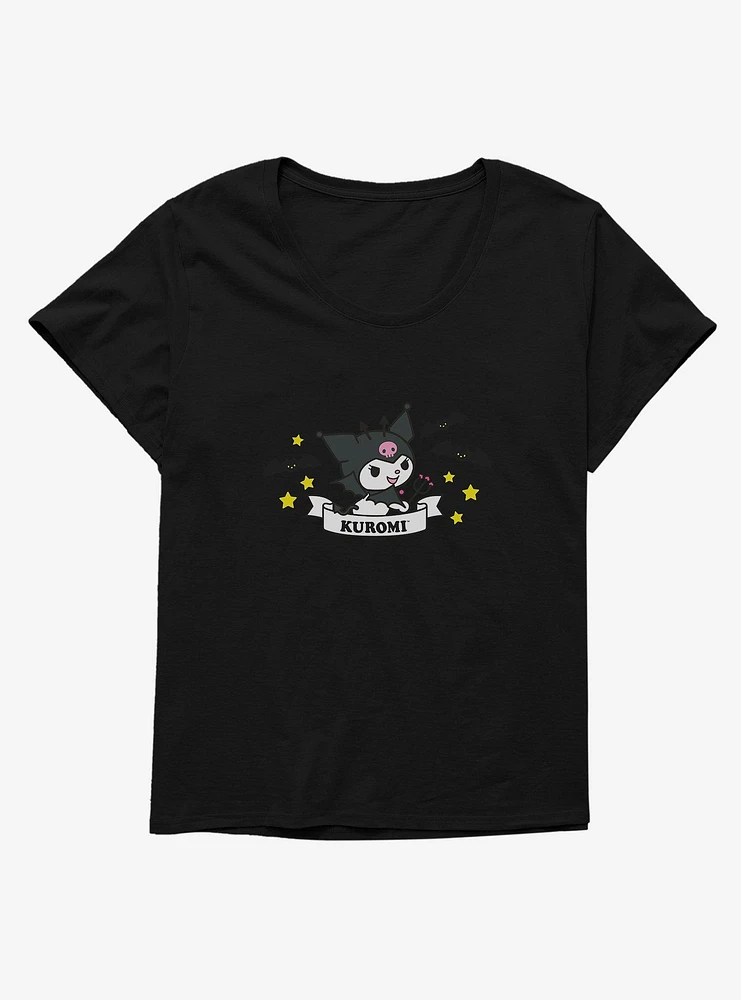 Kuromi Halloween Stars and Bats Girls T-Shirt Plus