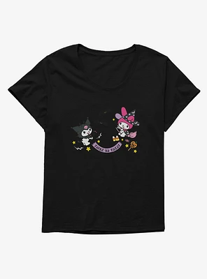 My Melody And Kuromi Halloween All Together Girls T-Shirt Plus