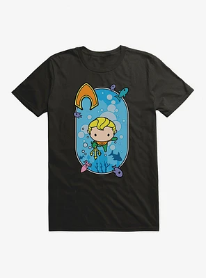 DC Comics Aquaman Chibi Swimming Into Action T-Shirt