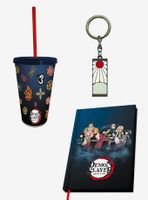 Demon Slayer: Kimetsu No Yaiba Tumbler with Straw, Notebook, and Keychain Set