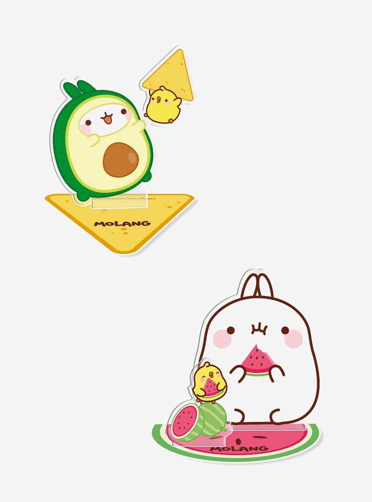 Molang Watermelon and Avocado Acryl Figure Bundle