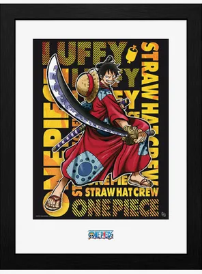One Piece Luffy in Wano Framed Poster