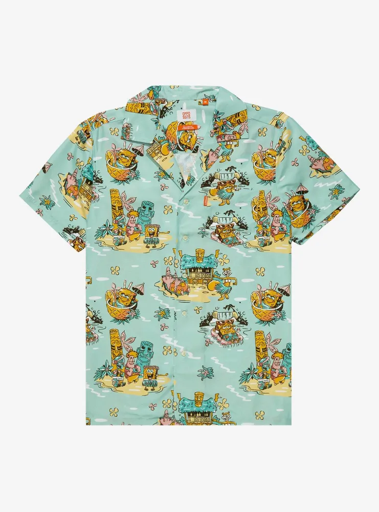 Boxlunch OppoSuits SpongeBob SquarePants Beach Allover Print Woven  Button-Up - BoxLunch Exclusive