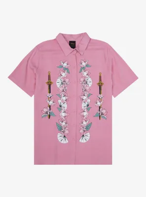Disney Mulan Traditional Portrait Woven Women's Plus Button-Up - BoxLunch Exclusive