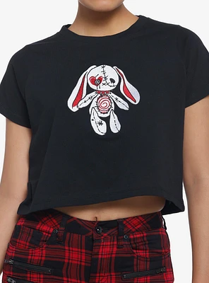 Stitched Bunny Girls Boxy Crop T-Shirt