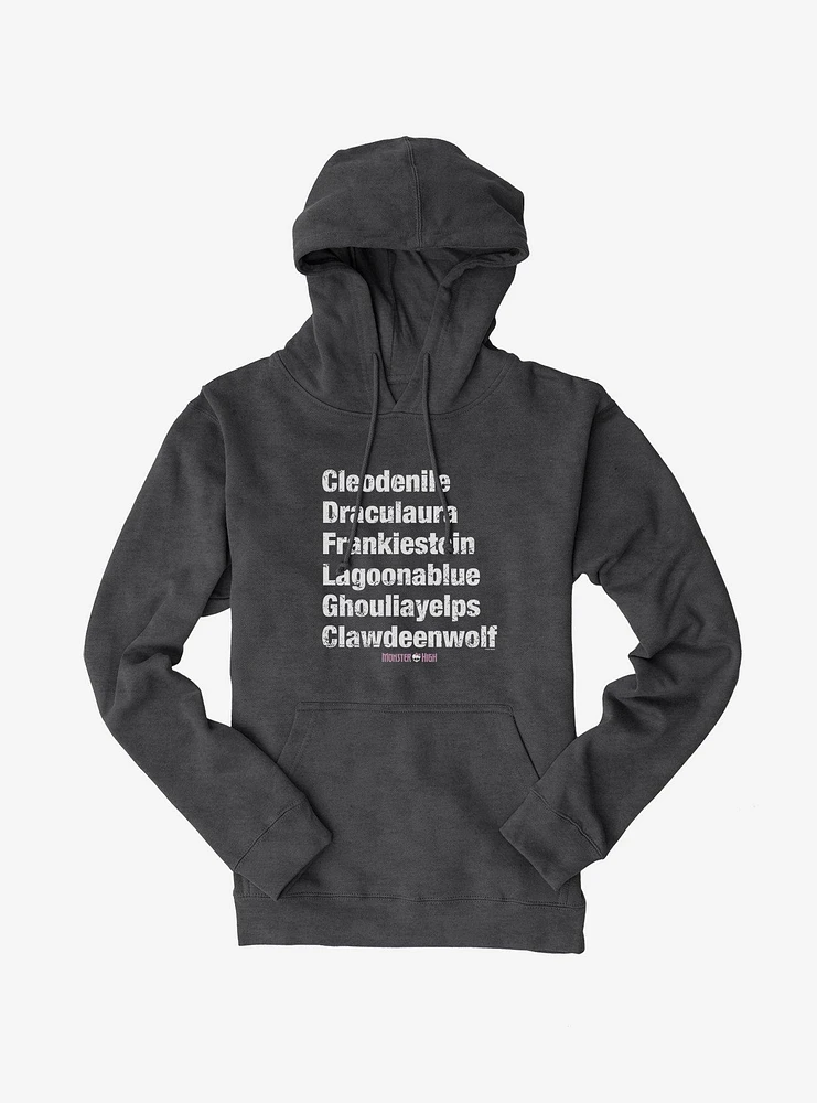 Monster High Names Hoodie