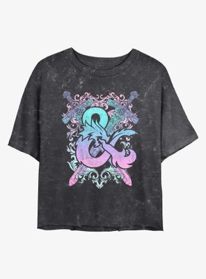 Dungeons & Dragons Pastel Ampersand Mineral Wash Womens Crop T-Shirt