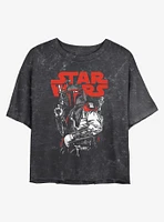 Star Wars Boba Fett Blaster Ready Mineral Wash Womens Crop T-Shirt
