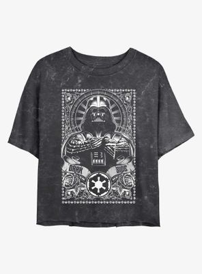 Star Wars Vader Dark Side Mineral Wash Womens Crop T-Shirt