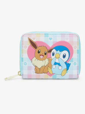Loungefly Pokémon Eevee & Piplup Small Zip Wallet - BoxLunch Exclusive 