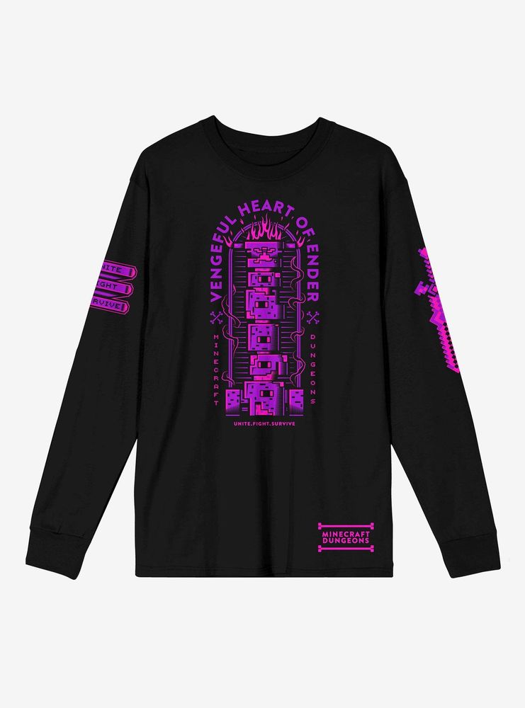 Hot Topic Minecraft Dungeons Vengeful Heart Of Ender Long-Sleeve T