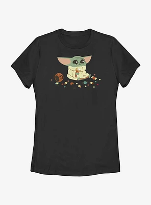 Star Wars The Mandalorian Child Eating Candy Womens T-Shirt