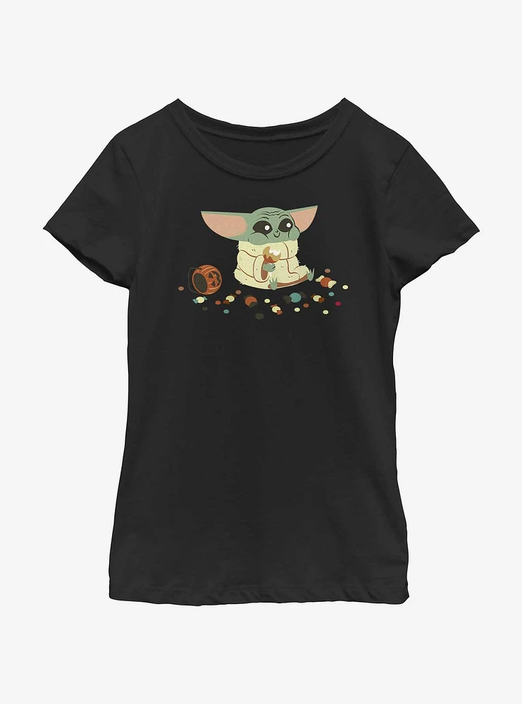 Star Wars The Mandalorian Child Eating Candy Youth Girls T-Shirt