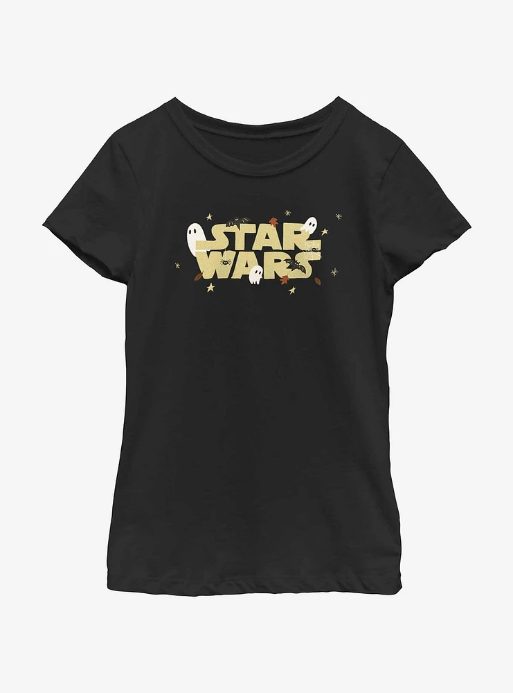 Star Wars Spooky Logo Youth Girls T-Shirt