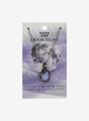 Faux Moon Stone Pendant Necklace