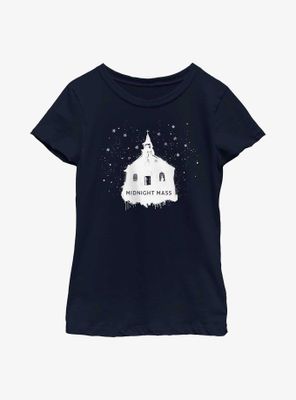 Midnight Mass Snowy Church Youth Girls T-Shirt