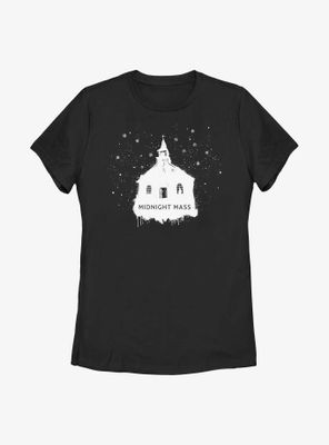 Midnight Mass Snowy Church Womens T-Shirt