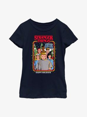 Stranger Things Happy Holidays Group Youth Girls T-Shirt