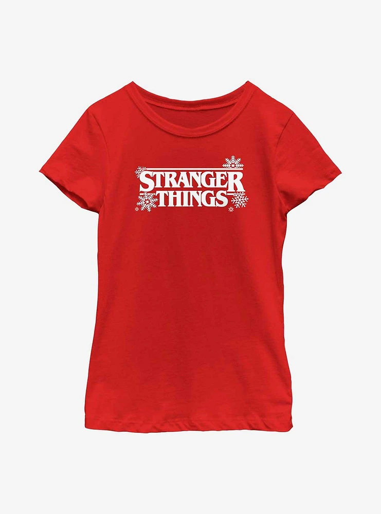 Stranger Things Holiday Style Logo Youth Girls T-Shirt