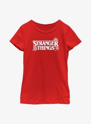 Stranger Things Holiday Style Logo Youth Girls T-Shirt
