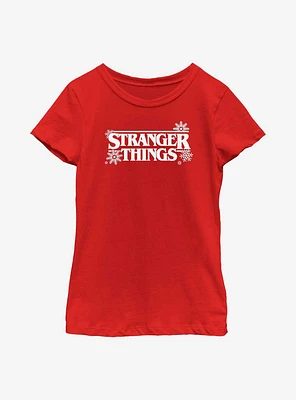 Stranger Things Holiday Style Logo Youth Girls T-Shirt