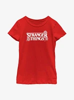 Stranger Things Holiday Style Logo Youth Girls T-Shirt