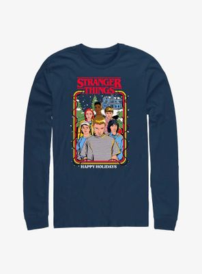 Stranger Things Happy Holidays Group Long-Sleeve T-Shirt