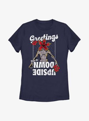 Stranger Things Demogorgon Season's Greetings Womens T-Shirt