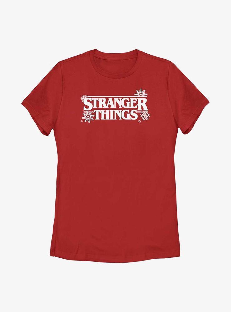 Stranger Things Holiday Style Logo Womens T-Shirt