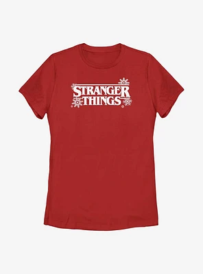 Stranger Things Holiday Style Logo Womens T-Shirt
