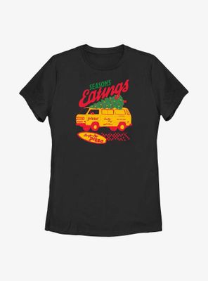 Stranger Things Season's Eating Surfer Boy Pizza Womens T-Shirt