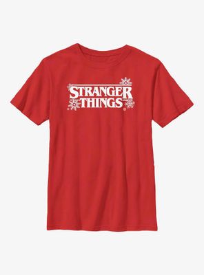Stranger Things Holiday Style Logo Youth T-Shirt