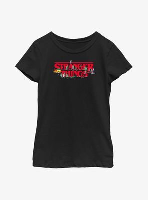 Stranger Things Christmas Scene Logo Youth Girls T-Shirt