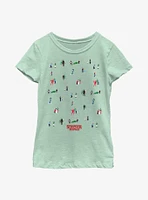 Stranger Things Holiday Tree Scenes Group Youth Girls T-Shirt