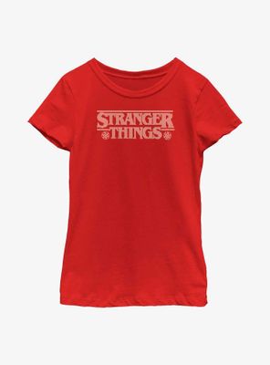 Stranger Things Holiday Knitted Logo Youth Girls T-Shirt