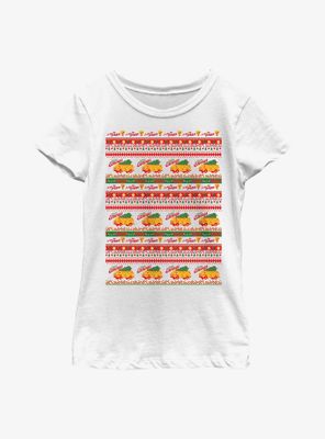 Stranger Things Surfer Boy Pizza Ugly Sweater Youth Girls T-Shirt